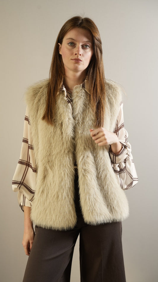 Tensione In - Gilet in pelliccia e tessuto - ART.W5HMG81A400