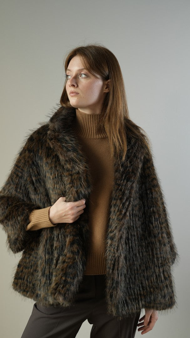 Tensione In - Giacca in pelliccia ecologica - ART.AI25-7056CAMP