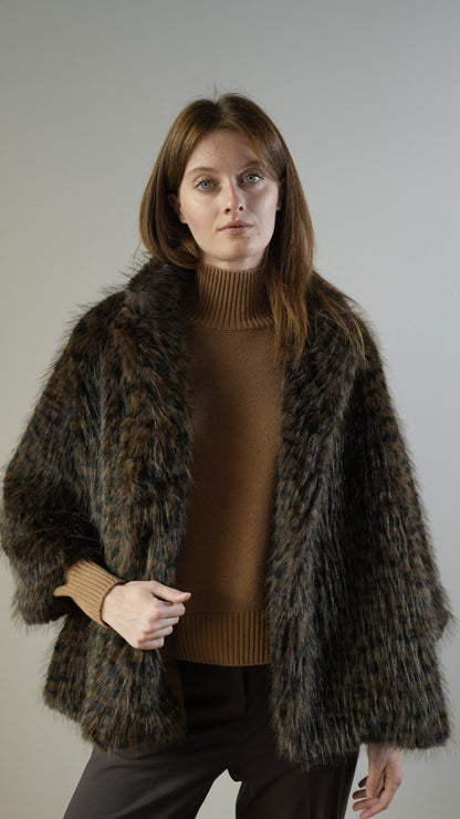 Tensione In - Giacca in pelliccia ecologica - ART.AI25-7056CAMP