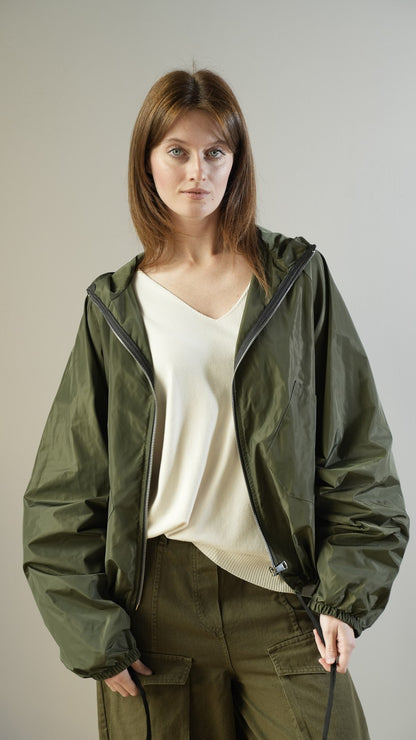 Via Roma - Impermeabile corto con cappuccio