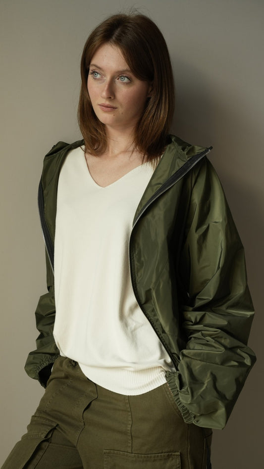 Via Roma - Impermeabile corto con cappuccio