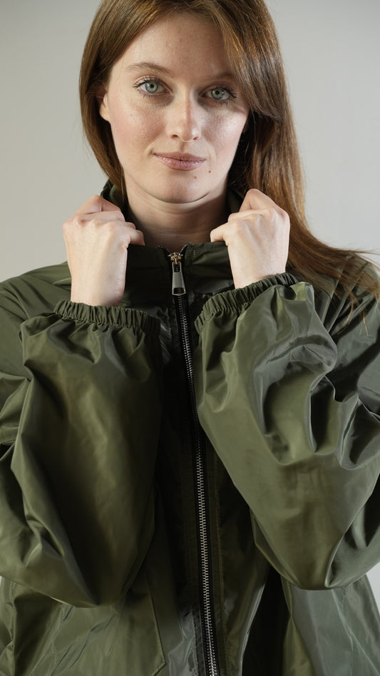 Via Roma - Impermeabile corto con cappuccio