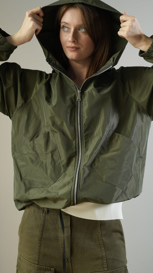 Via Roma - Impermeabile corto con cappuccio art. 8073