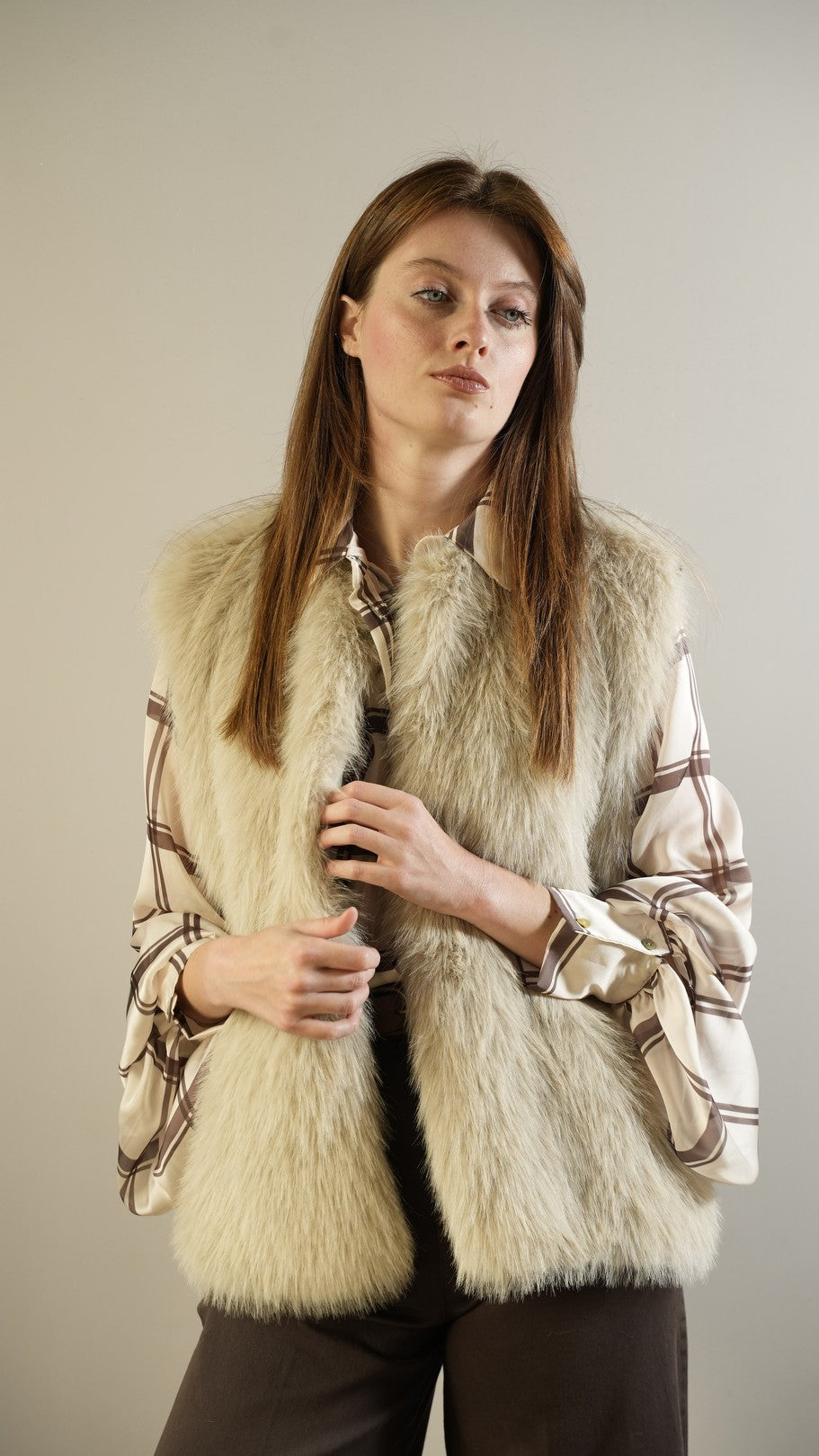 Tensione In - Gilet in pelliccia e tessuto - ART.W5HMG81A400