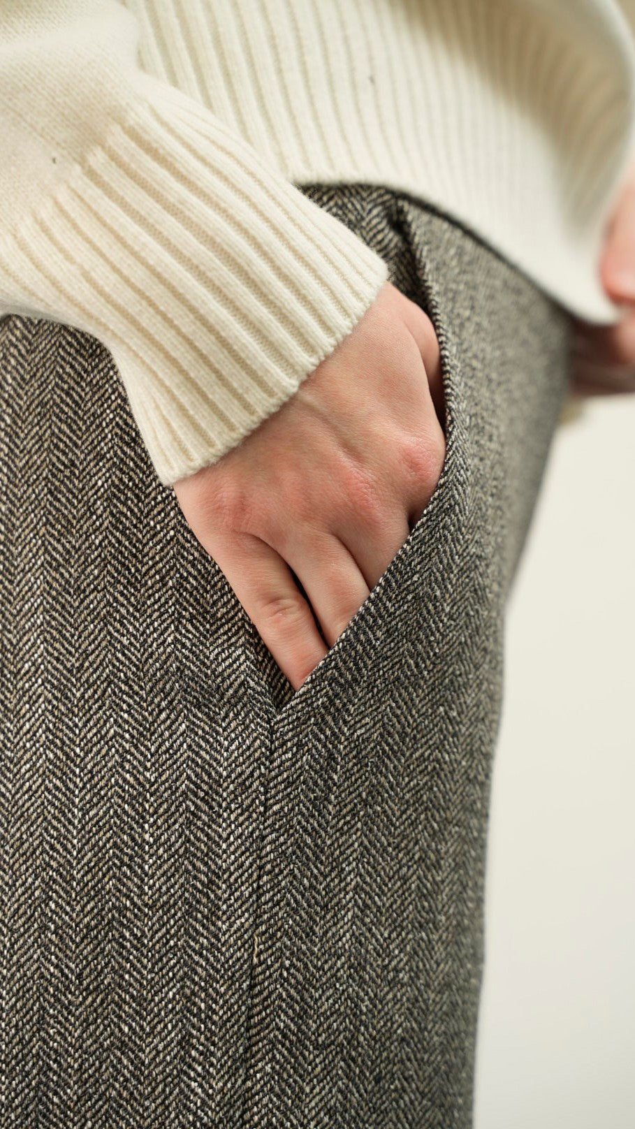 Lokita - Pantaloni palazzo spigato - ART.LOK152S/147/25FWPR