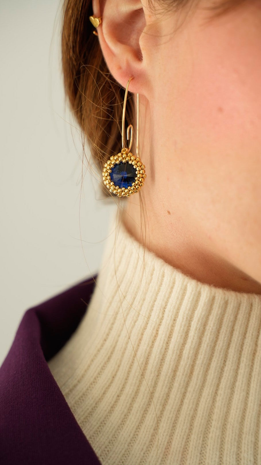 Via Roma - Orecchini con cristallo di vetro incastonato