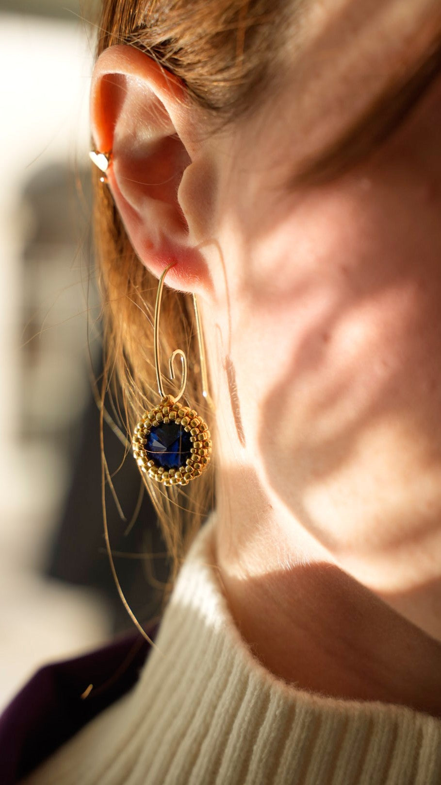 Via Roma - Orecchini con cristallo di vetro incastonato