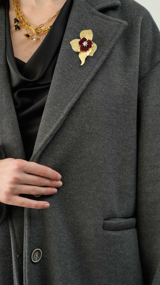 Tensione In - Cappotto frange antracite - ART.UO031