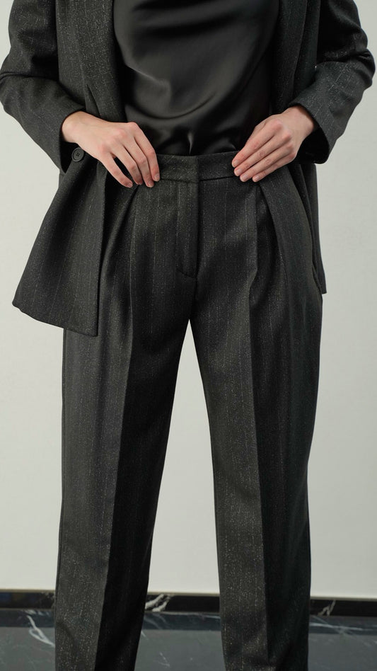 Kontatto - Pantaloni con pinces dettagli lurex - ART.CO231F