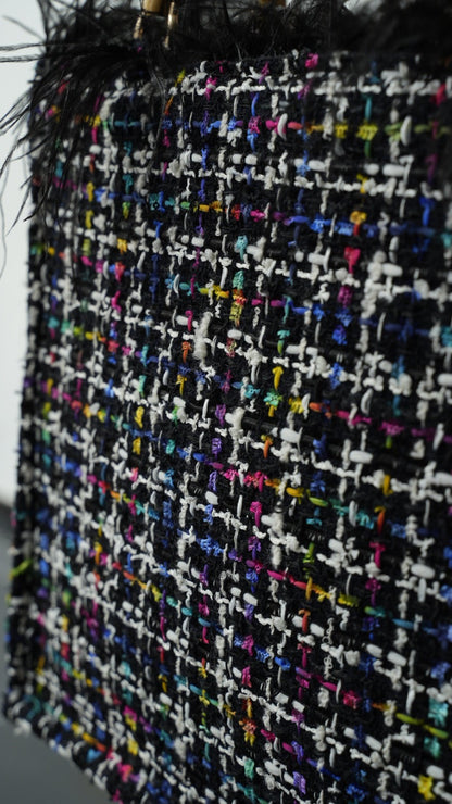Via Roma - Borsa "Only" pezzo unico - Sfondo Nero - Multicolore