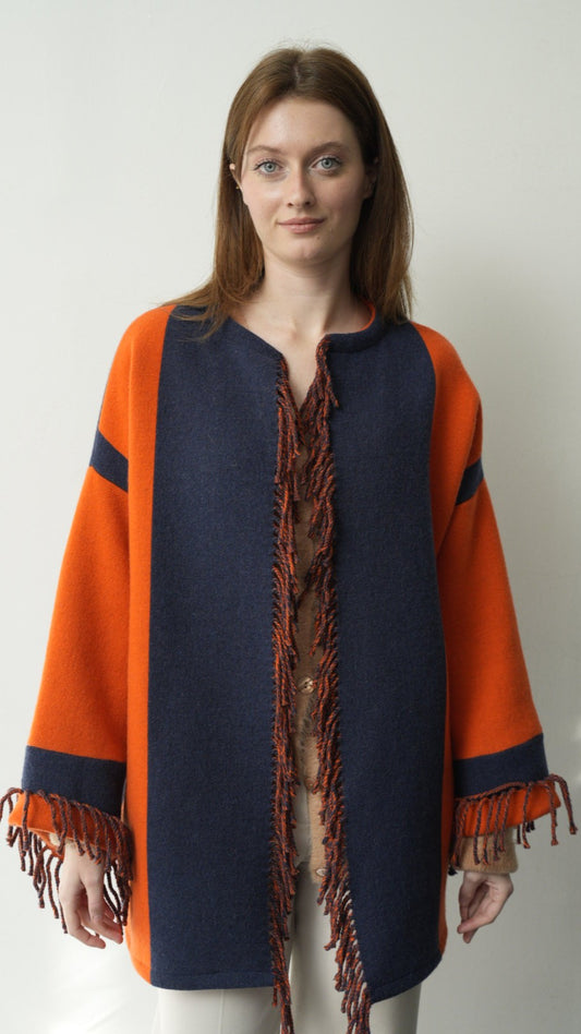 Via Roma - Cappotto sartoriale pezzo unico con frange