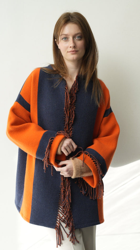 Via Roma - Cappotto sartoriale pezzo unico con frange