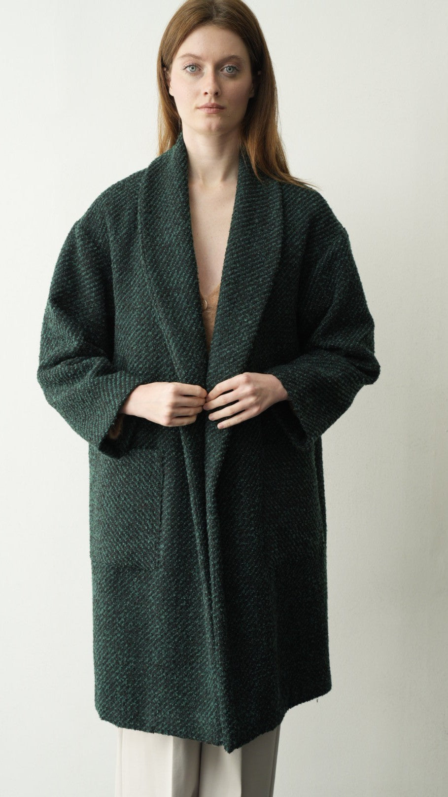 Via Roma - Cappotto sartoriale collo a scialle, pezzo unico