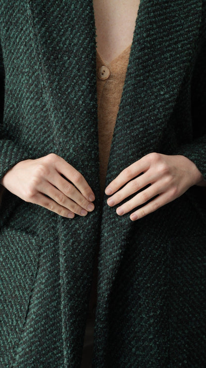 Via Roma - Cappotto sartoriale collo a scialle, pezzo unico