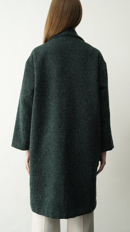 Via Roma - Cappotto sartoriale collo a scialle, pezzo unico