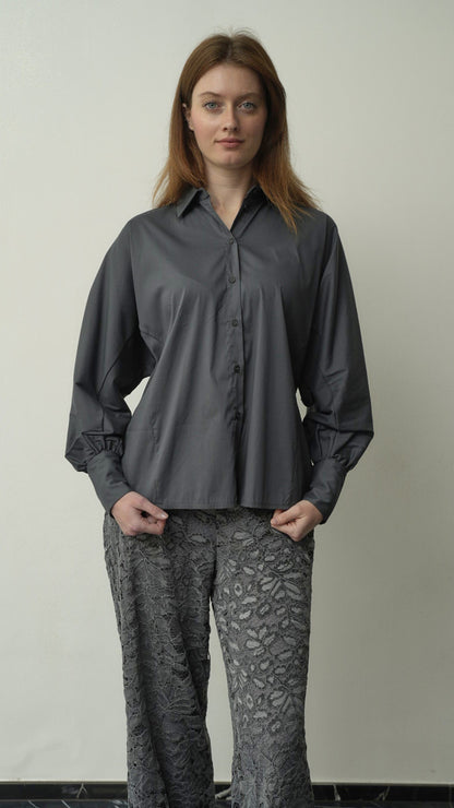 King Kong - Camicia grigia con schiena in pizzo - ART.RI8EG21