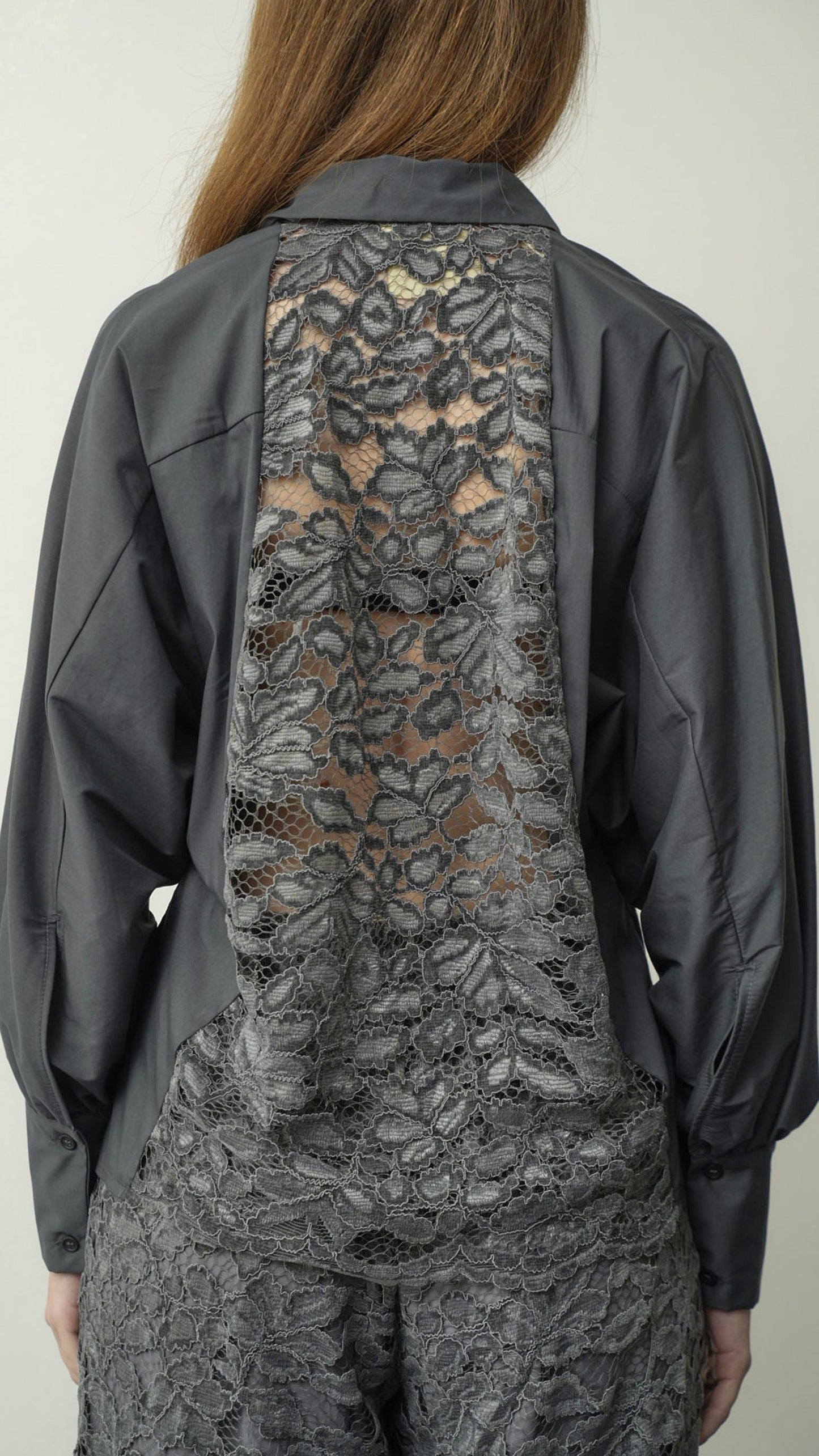 King Kong - Camicia grigia con schiena in pizzo - ART.RI8EG21