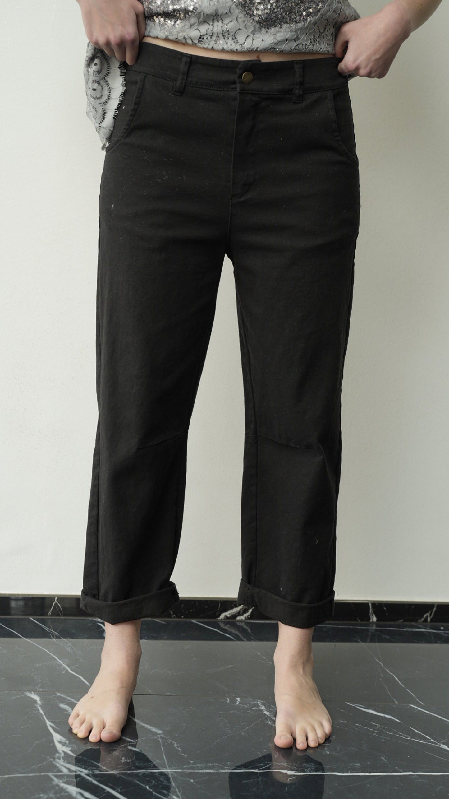 Kontatto - Pantaloni dritti con cucitura laterale sul polpaccio - ART.FW100N