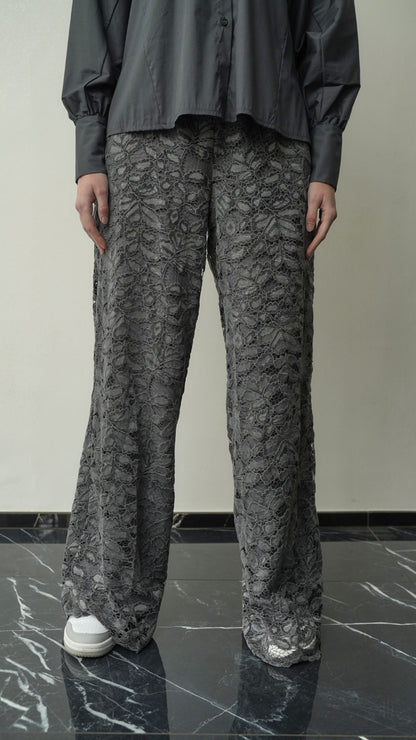King Kong - Pantaloni grigi in pizzo - ART.RI8EG22