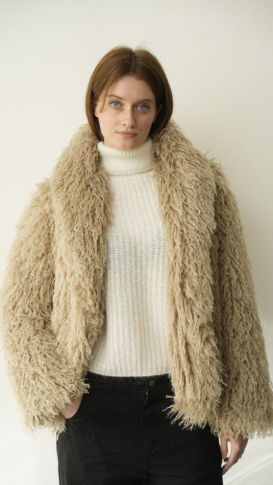 Tensione in - Pelliccia mongolia ecologica con tasche - ART.225230