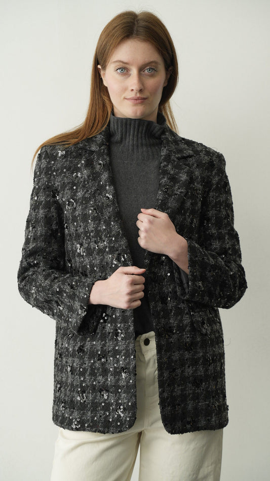 Kontatto - Blazer check con paillettes - ART.ST104N