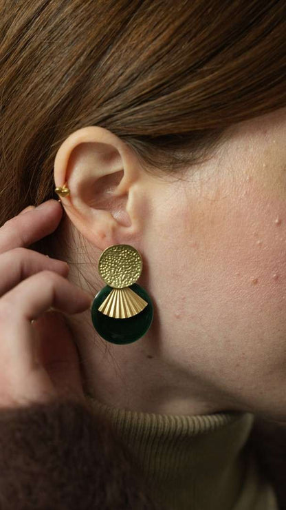 Via Roma - Orecchini - Verde - Oro
