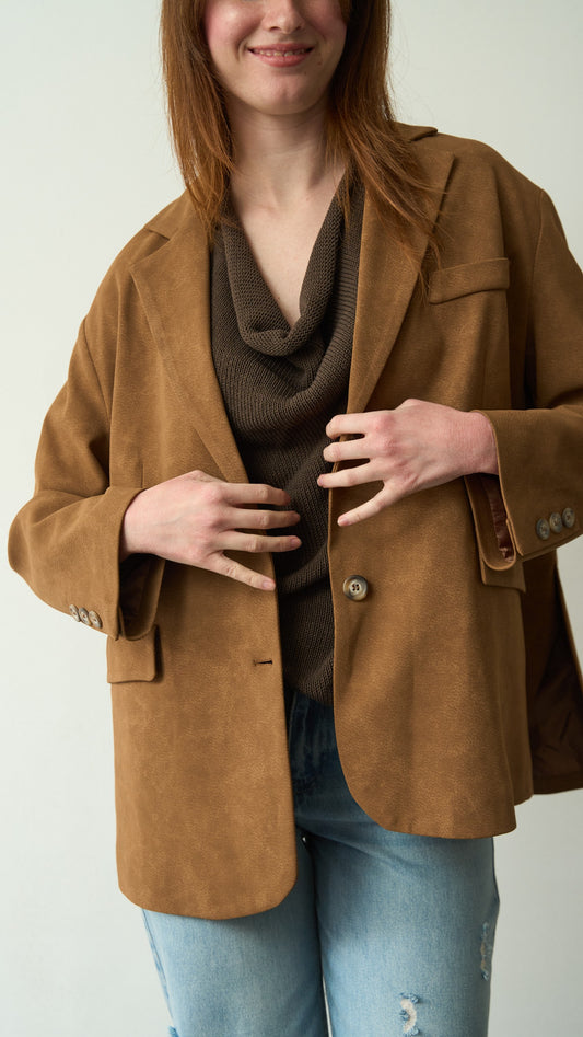 Tensione in - Blazer oversize ART.TE26B3115 Tabacco