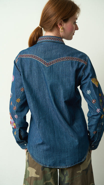 Kontatto - Camicia denim ricamata - ART.MU4000N