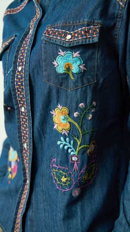 Kontatto - Camicia denim ricamata - ART.MU4000N