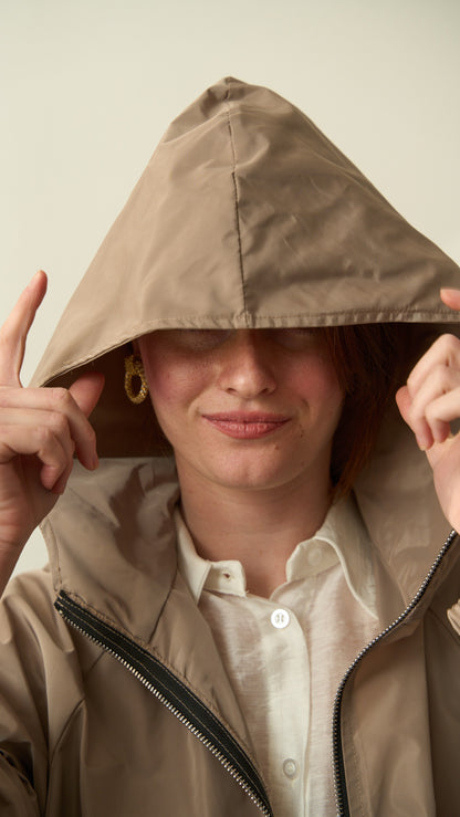 Via Roma - Impermeabile corto con cappuccio art. 8073