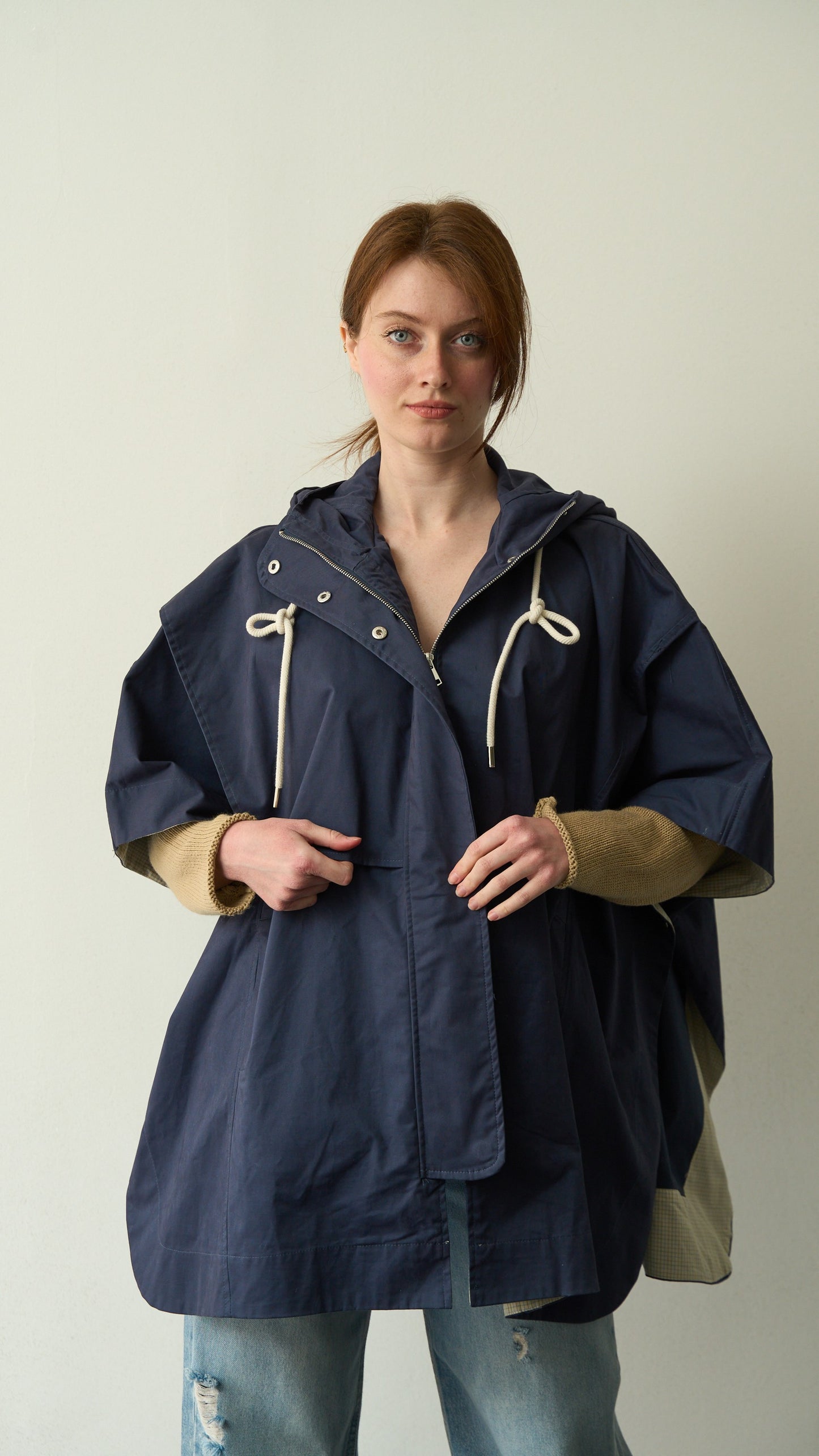 Via Roma - Trench cappa blu art. MD7406