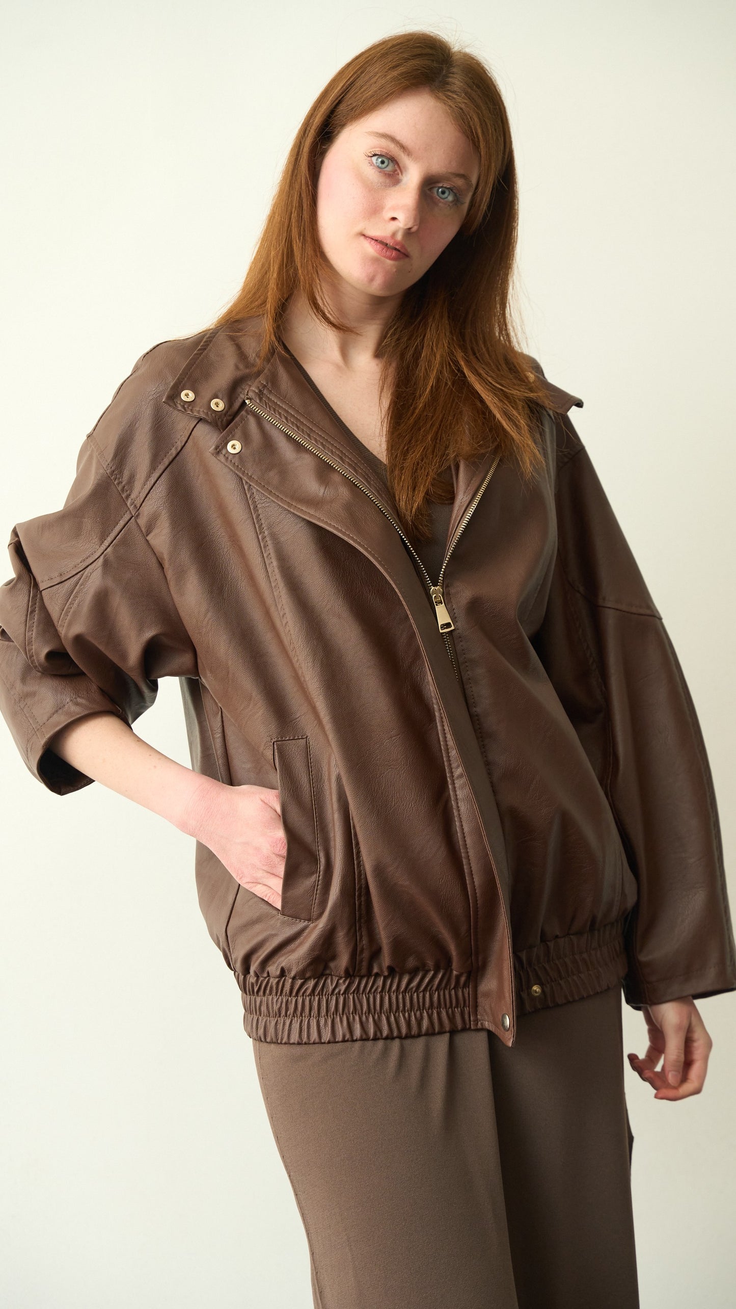 King Kong - Bomber ecopelle cacao - ART.SP8LC1