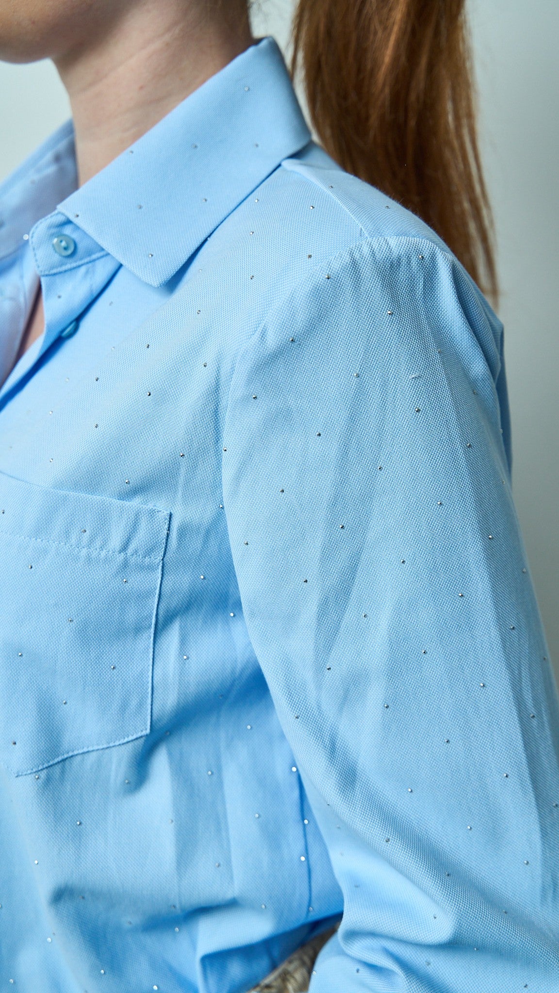 King Kong - Camicia azzurra con strass - ART.SP8SB25