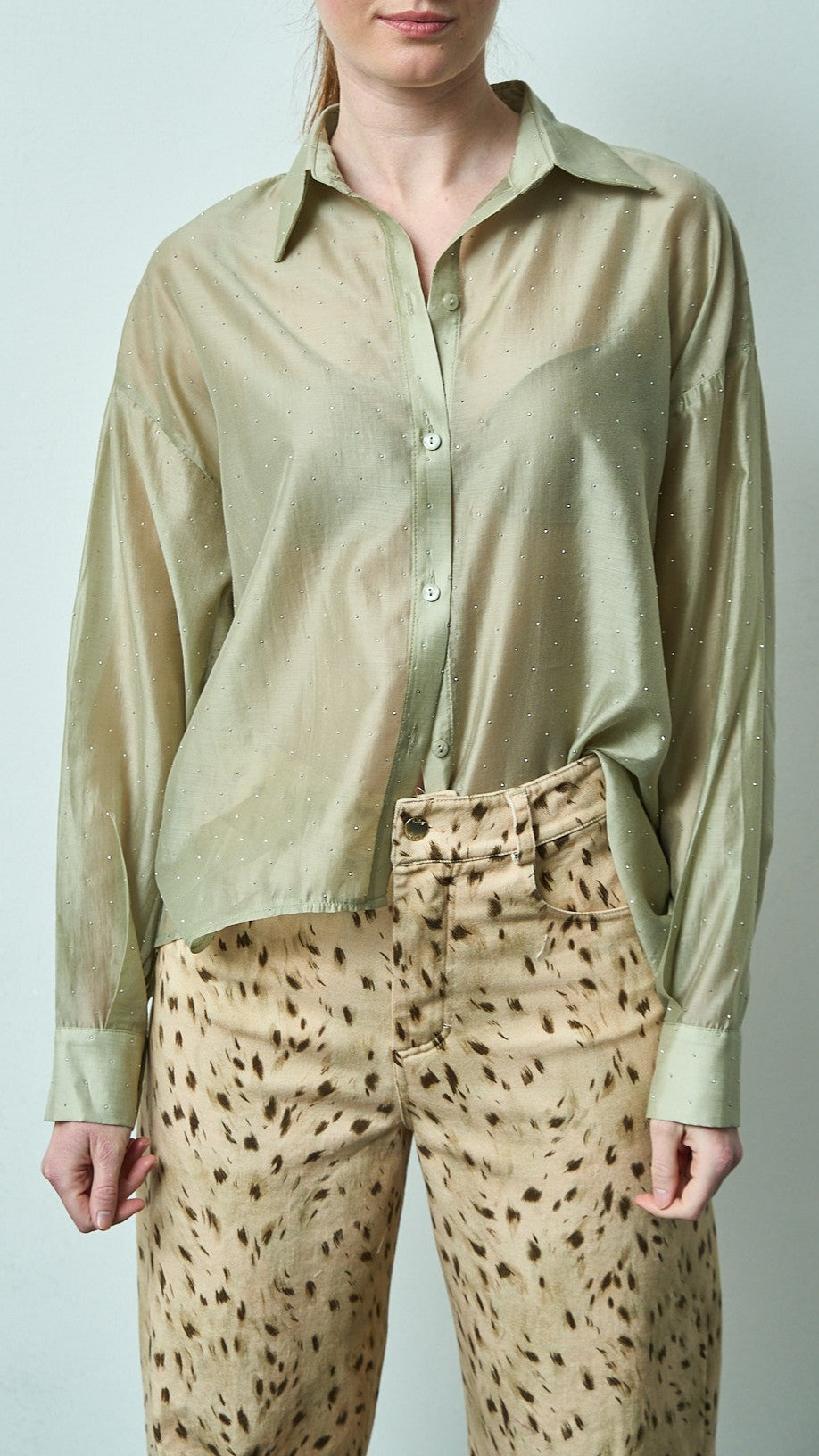 Kontatto - Camicia stondata strass - ART.YM3001C