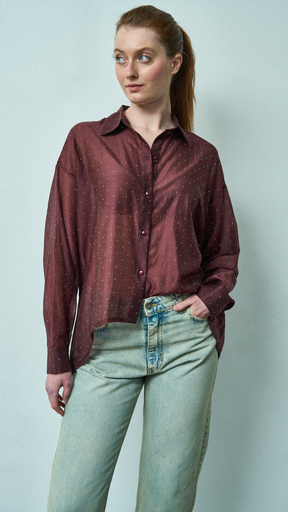 Kontatto - Camicia stondata strass - ART.YM3001C