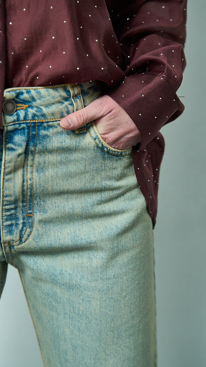 Kontatto - Camicia stondata strass - ART.YM3001C