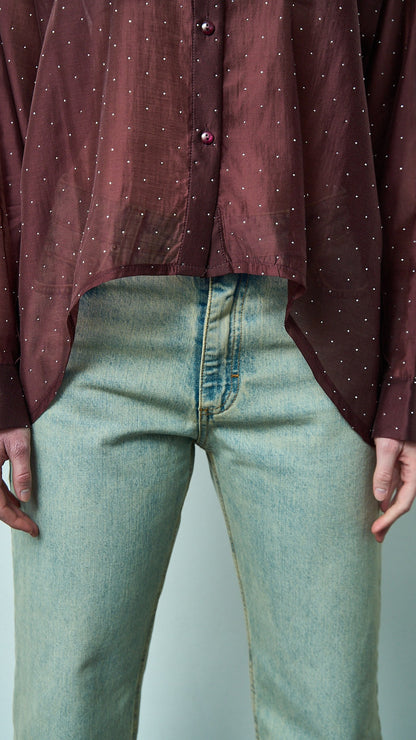 Kontatto - Camicia stondata strass - ART.YM3001C