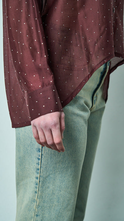 Kontatto - Camicia stondata strass - ART.YM3001C