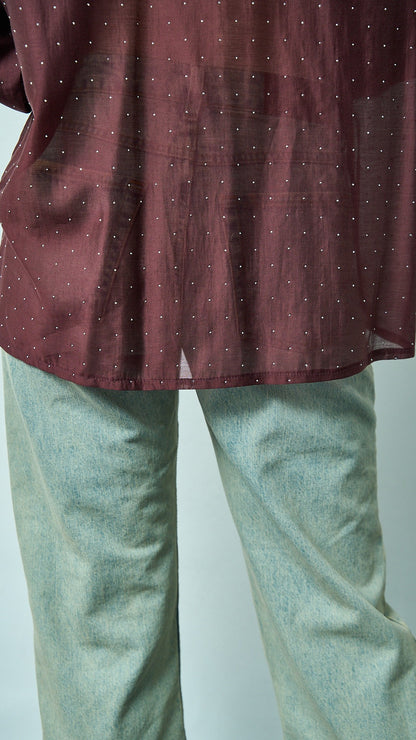 Kontatto - Camicia stondata strass - ART.YM3001C