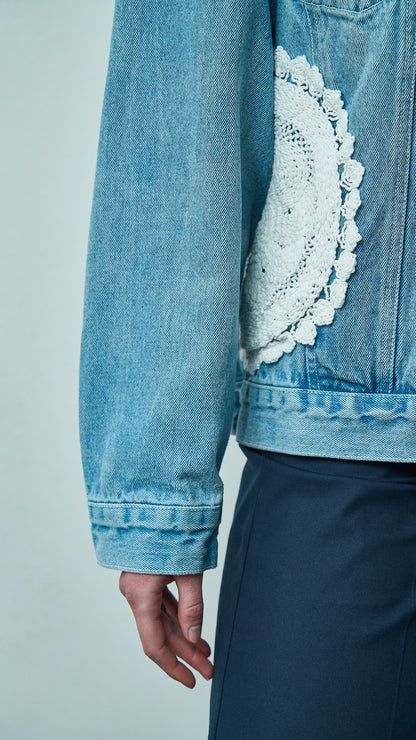 Tensione in - Giubbotto jeans patch crochet - ART.TEVTA0165PE26