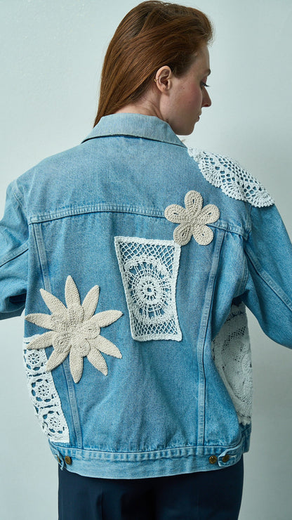Tensione in - Giubbotto jeans patch crochet - ART.TEVTA0165PE26