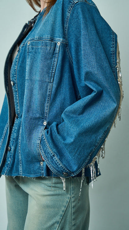 Tensione in - Giacca denim frange paillettes - ART.TEVTA0160PE26