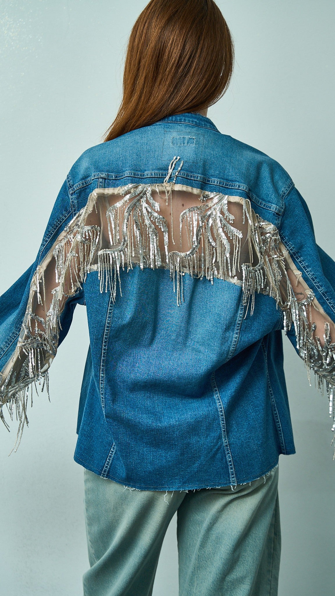 Tensione in - Giacca denim frange paillettes - ART.TEVTA0160PE26