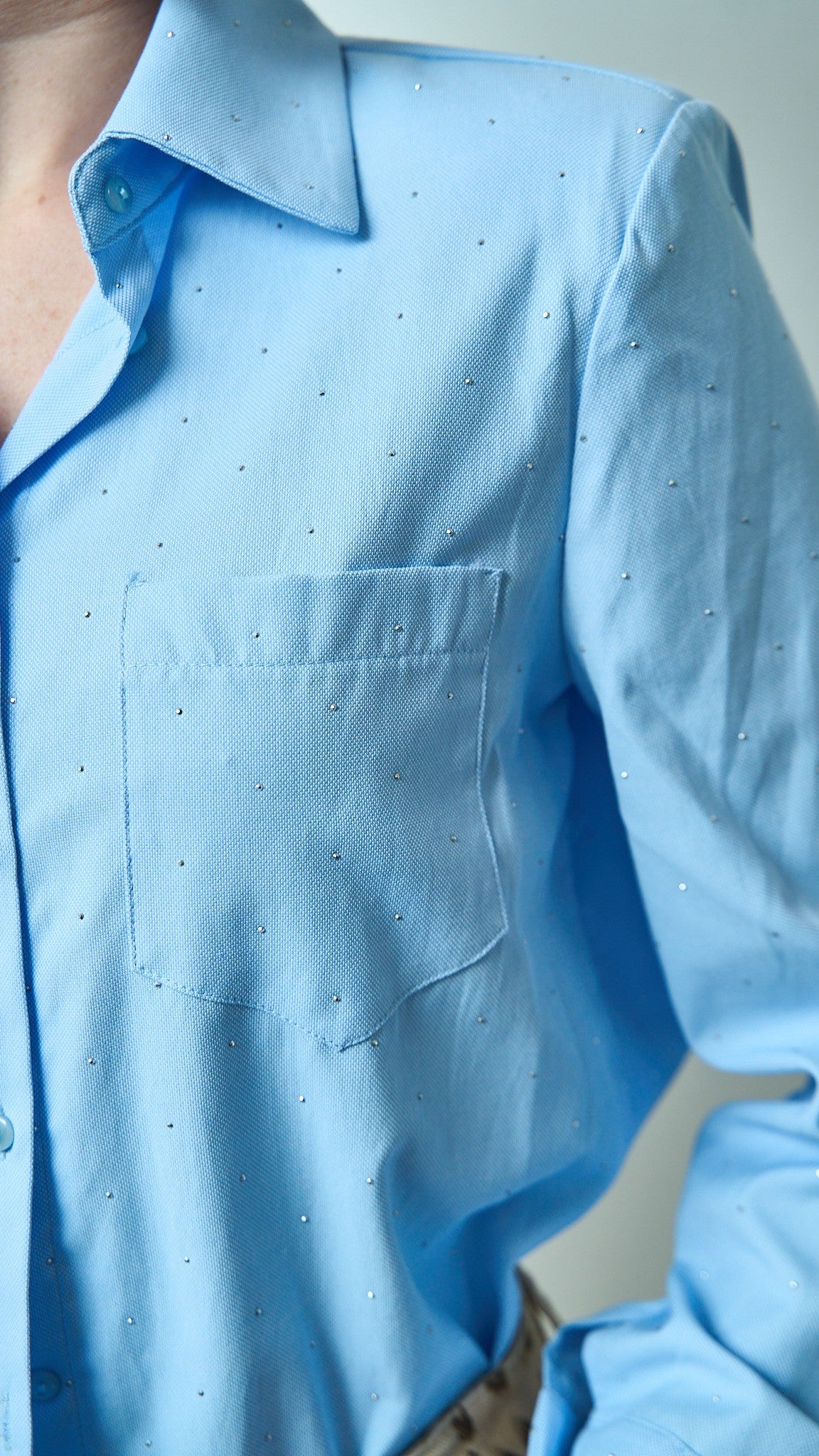 King Kong - Camicia azzurra con strass - ART.SP8SB25