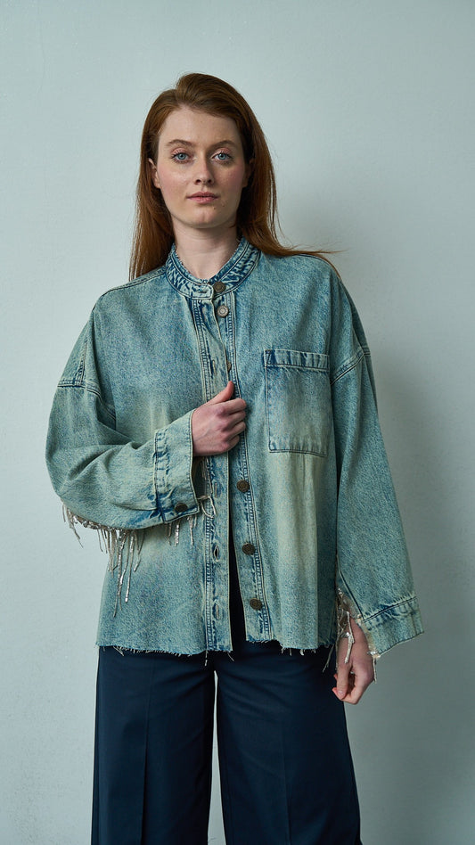 Tensione in - Giacca denim frange paillettes - ART.TEVTA0160PE26