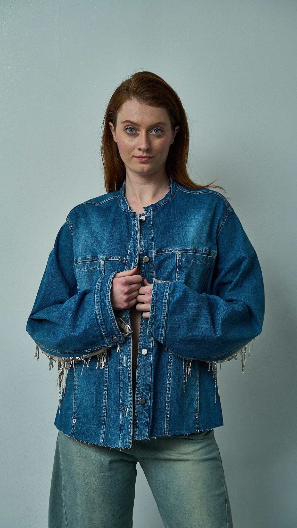 Tensione in - Giacca denim frange paillettes - ART.TEVTA0160PE26