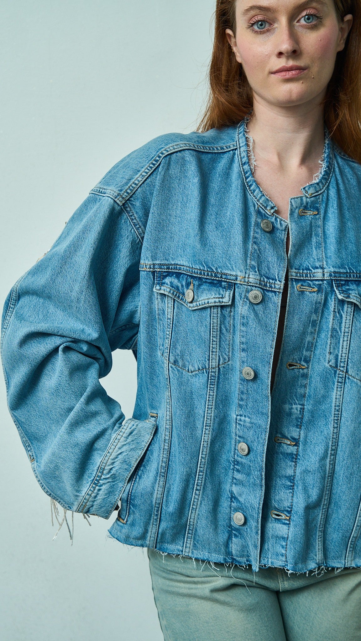 Tensione in - Giacca denim con frange di paillettes - ART.TEVTA0160PE26