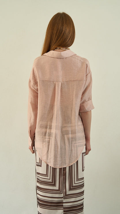 Tensione in - Camicia lyocell con tasca laterale - ART.TE26C3130 Rosa