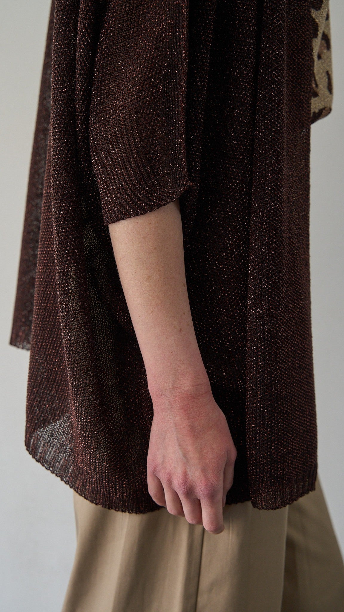 Kontatto - Kimono lurex con cintura ART-3M1554C Moro - Rame lurex