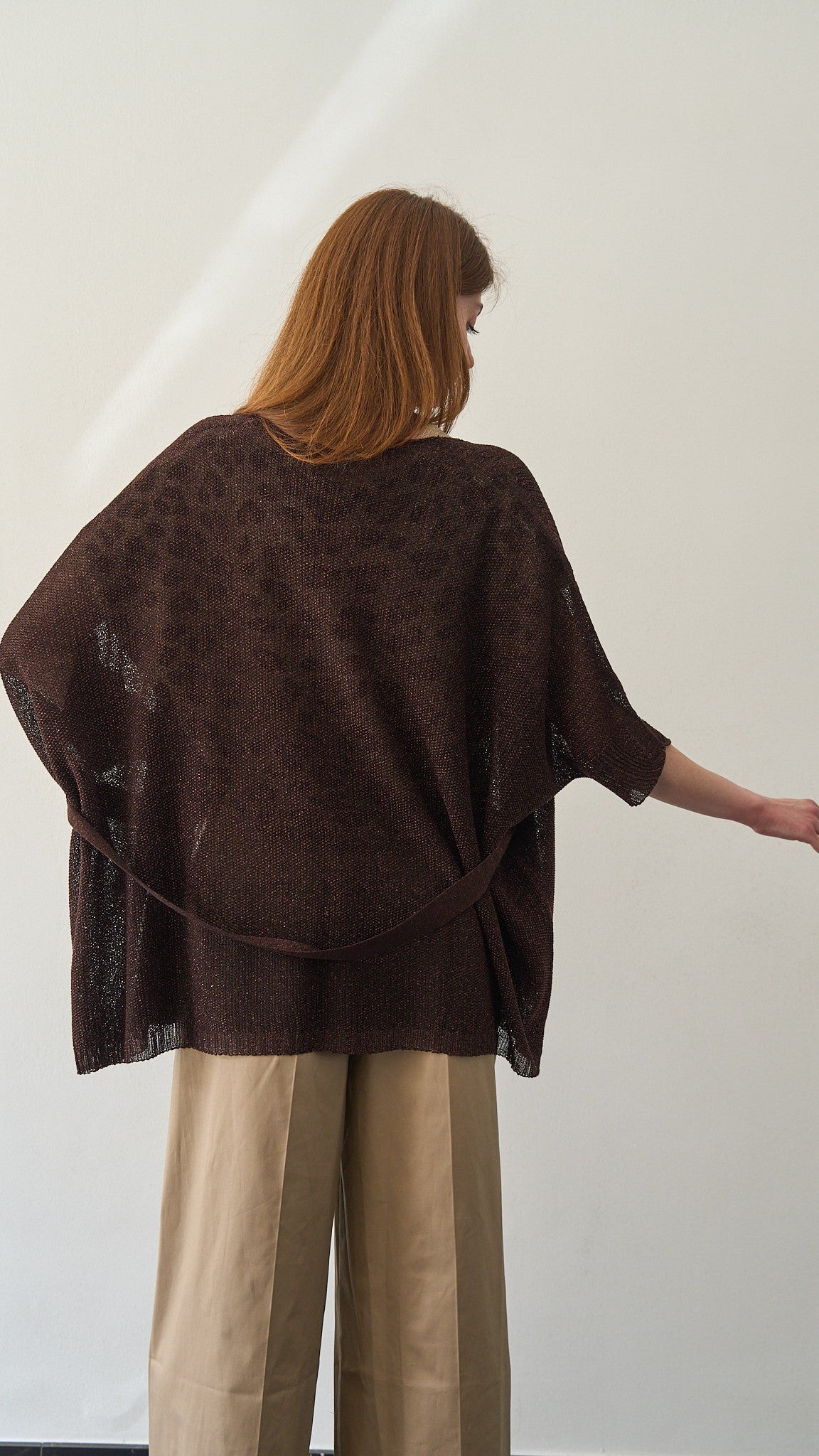 Kontatto - Kimono lurex con cintura ART-3M1554C Moro - Rame lurex